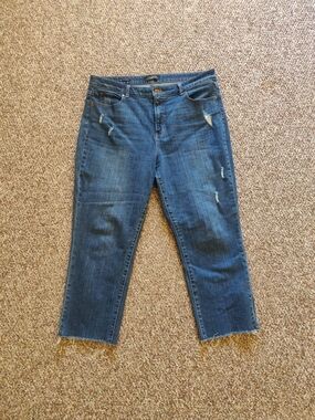 Talbots NWOT Blue Distressed Straight-Leg Jeans 16p